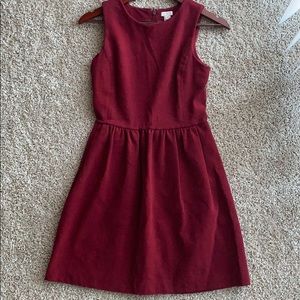 J.Crew Burgundy A-Line Dress with Pockets